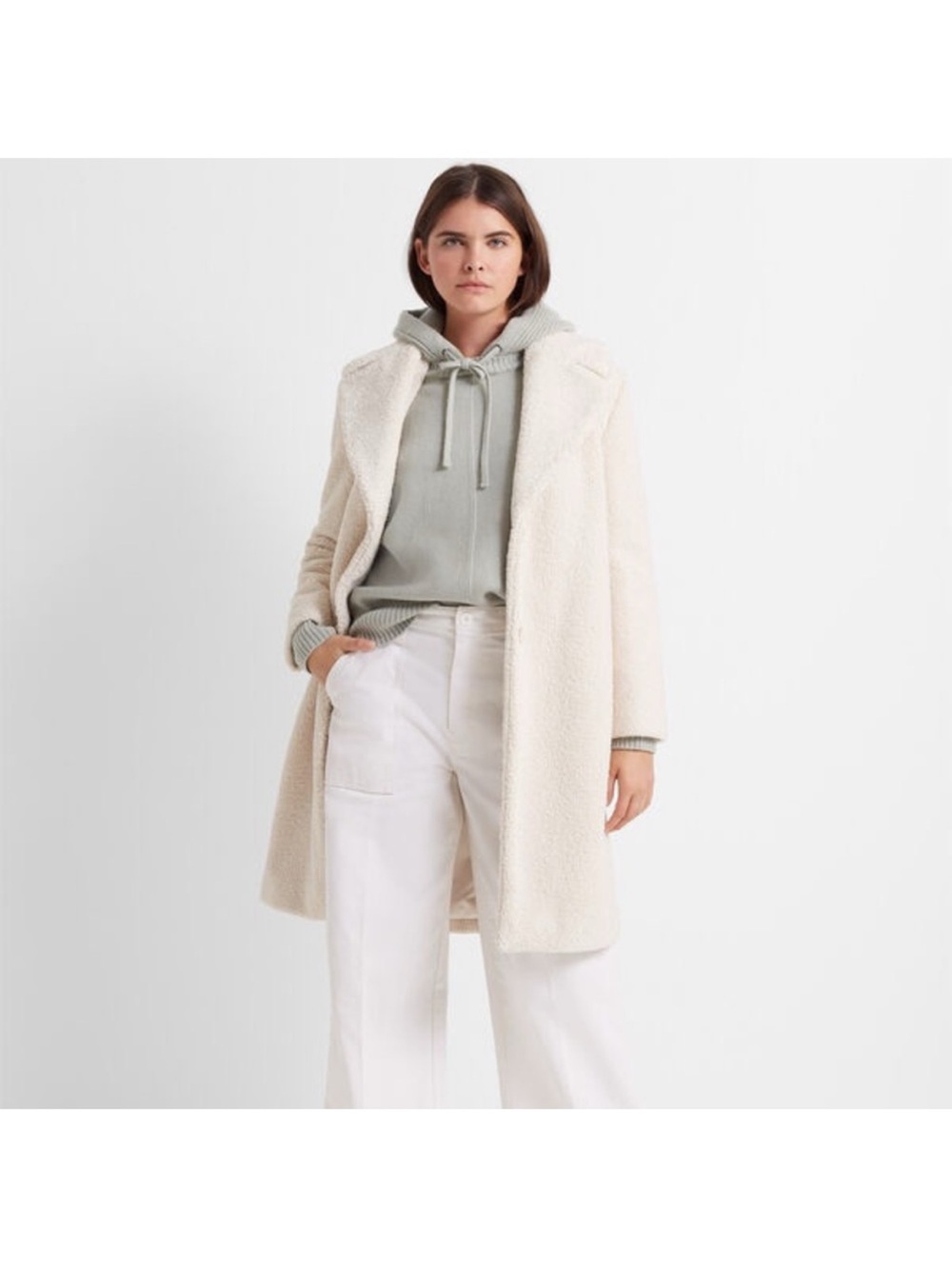 Club Monaco- Women Cream Teddy Coat
